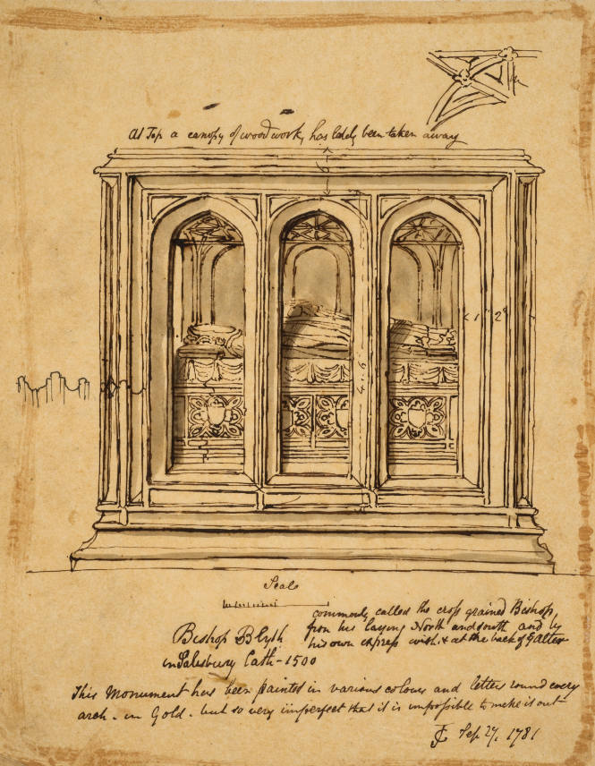 Monument of Bishop Blyth in Salisbury Cathedral 1500
