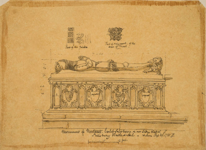 Monument of Monteaute, Earl of Salisbury in Lady's Chapel, Salisbury Cathedral