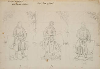 Three figures from the Cantilupes monument, Hereford Cathedral