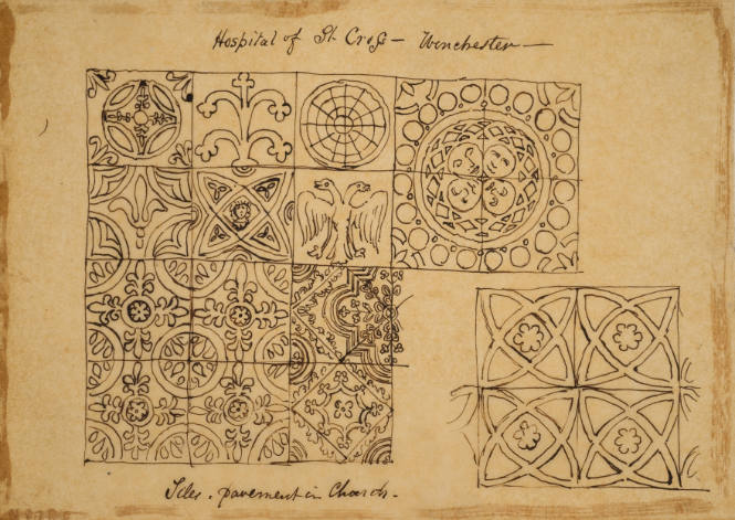 Tiles from the Hospital of St. Cross, Winchester