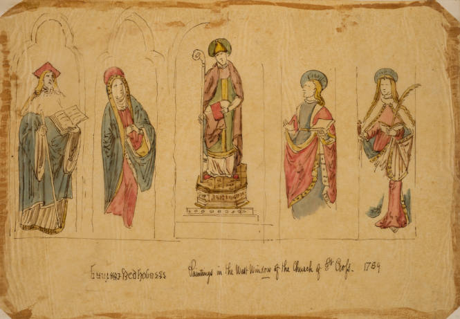 Paintings in the West Window of the Church at St. Cross