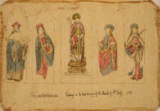 Paintings in the West Window of the Church at St. Cross