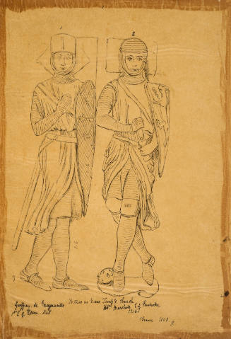 Two Statues in the nave, Temple Church - Geoffrey de Magnaville, 1st Earl of Essex 1148 William Marshall, Earl of Pembroke - 1216
