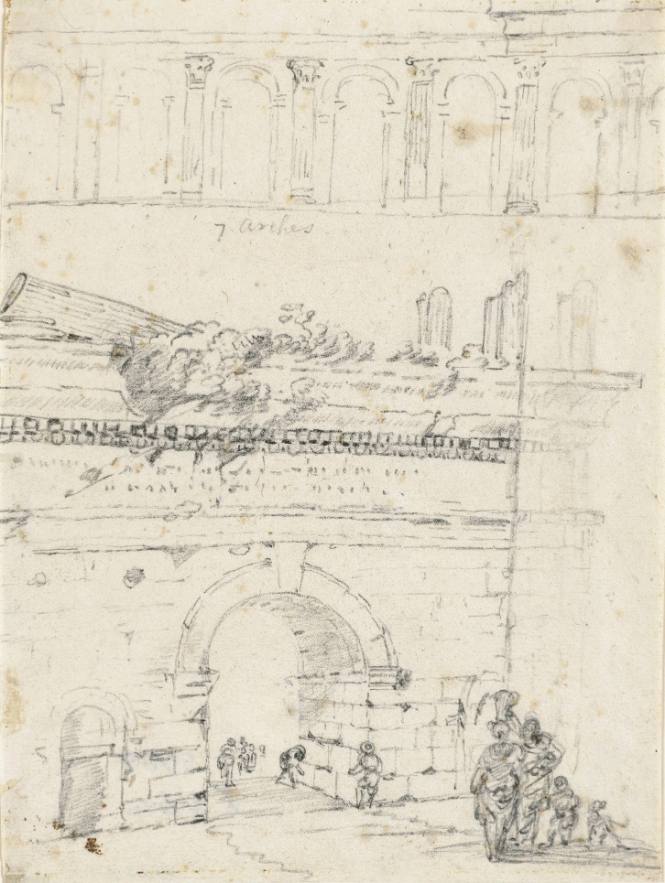 Sketch of Roman Arches and Gateway