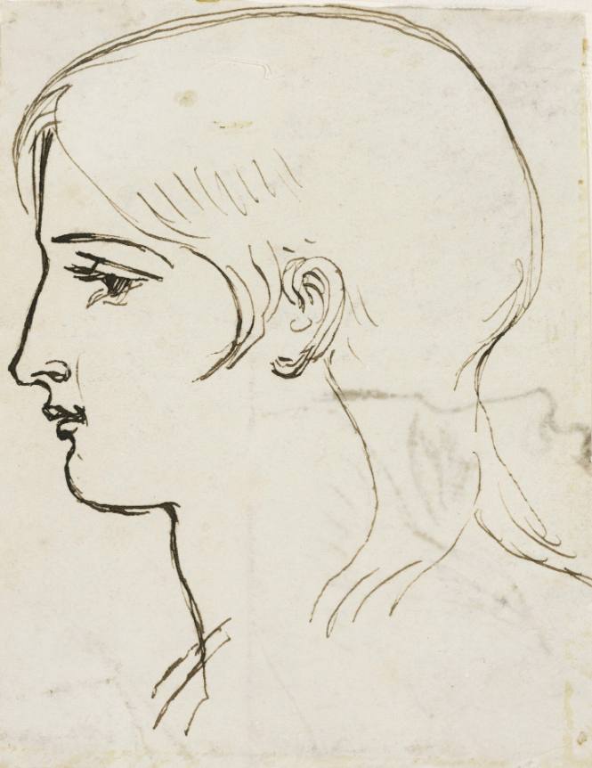 Portrait Sketch of a Girl in Profile