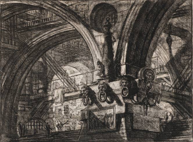 Carceri: Plate XV: The Pier with a Lamp