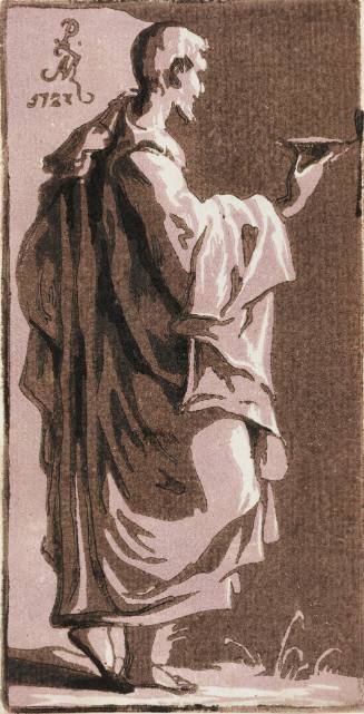 Study of a Man in Profile Holding a Bowl