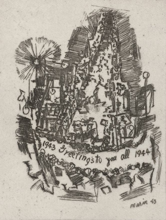 "1943  Greetings to you all  1944" Christmas Card