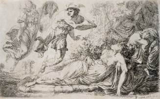 Perseus Receiving a Shield from Athena as he prepares to slay Medusa