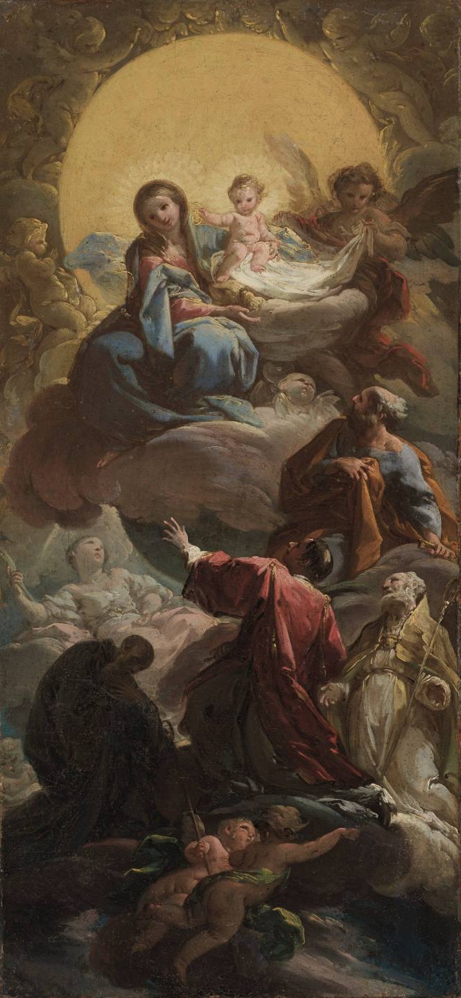 Madonna and Child Appearing in Glory to Saints Peter, Abercius, Stephen and Benedict