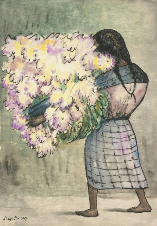 Peasant Girl with Flowers