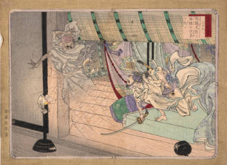 Number 29: At Night, Minamoto no Yorimitsu Slashes the Earth Spider Demon