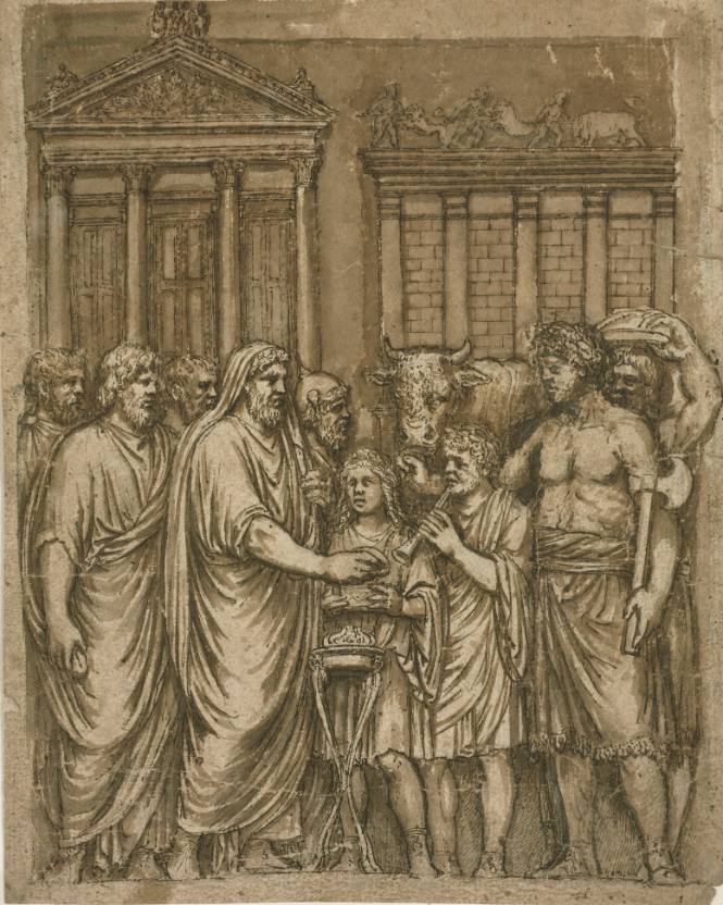Nuncupatio Votorum relief from an arch of Marcus Aurelius, 2nd C. A.D. now in the Palazzo Conservatori, Campodiglio, Rome.