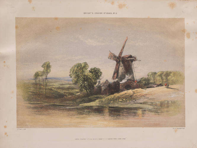 Landscape with Windmill, Bright's Crayon Studies, No. 2