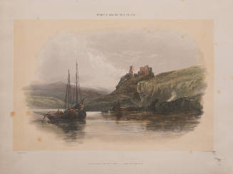 Castle on a Hill, by a Lake Bright's Crayon Studies, No. 5