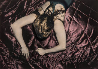Girl on Maroon Bed