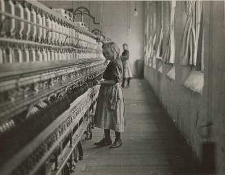 Girl at Spinning Machine, Cotton Mill