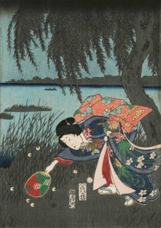 Catching Fireflies along the Uji River in Yamashiro Province (Yamashiro Ujigawa Hotarugari no Zu)