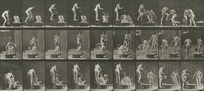Woman pouring a bucket of water over another woman, Plate 408