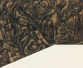Mexican Workers: Early Preliminary Drawing for Mural, "The Industrialization of the Countryside,"for Ground Floor Panel, Mercado Abelardo L. Rodriguez Civic Center, Mexico City