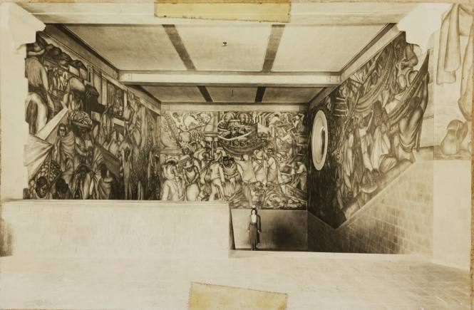 Section of fresco to Mercado Rodriguez, Mexico City