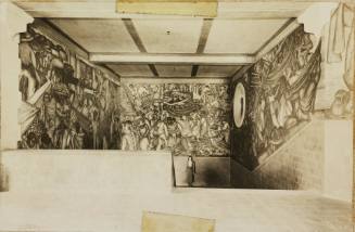 Section of fresco to Mercado Rodriguez, Mexico City