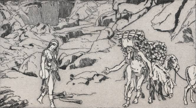 Psyche auf dem Wege zum  Tartarus (Psyche on the road to Tartarus, from Cupid and Psyche)
