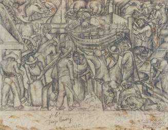 Workers and Peasants: Final Drawing for Mural, "The Industrialization of the Countryside," Mercado Abelardo L. Rodriquez, Mexico City