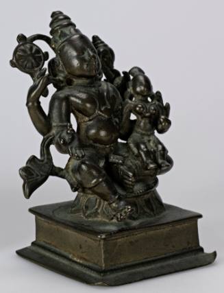 Provincial Bronze of Uma-Mahesvara (Siva seated with Parvati on his thigh)