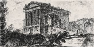 Plate 26: Temple of Clitumnus between Foligno and Spoleto... (Tempio di Clitumno tra Fuligno e Spoletti...), from "Alcune Vedute di Archi Trionfali ed altri monumenti inalzati da Romani parte di quali se veggono in Roma e parte per l'Italia" (Some Views of Triumphal Arches and other monuments erected by the Romans, some of which are in Rome and some elsewhere in Italy)