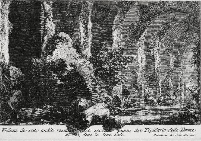 Veduta...delle Terme di Tito, detto le Sette Sale (View of the Seven Halls [baths of Titus]) from Le Antichità Romane, plate 27