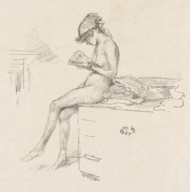 Little Nude Model Reading