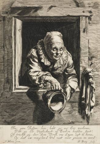 Old Woman Emptying Chamber Pot